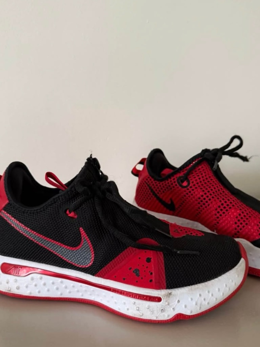Nike Kids Black and Red Mesh Sneakers